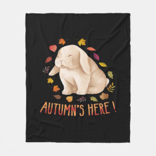 Herfst zegt schattig konijn herfst Het is herfst a Fleece Deken