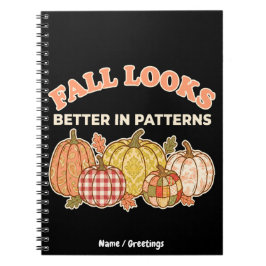 Herfst ziet er beter uit in patronen Retro Vintage Notitieboek