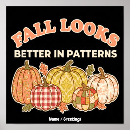 Herfst ziet er beter uit in patronen Retro Vintage Poster