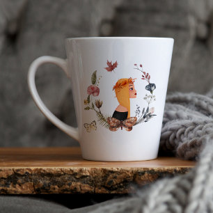 Herfst Zigeuner Wildbloem   Watercolor Illustratie Latte Mok