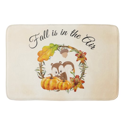 Herfst zit in Air Typografie met Squirrel Badmat (Voorkant)