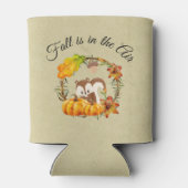 Herfst zit in Air Typografie met Squirrel Blikjeskoeler (Achterkant)