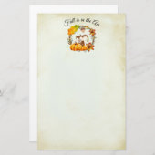 Herfst zit in Air Typografie met Squirrel Briefpapier (Voorkant / Achterkant)