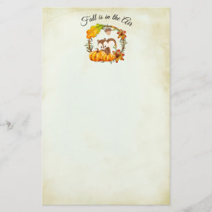 Herfst zit in Air Typografie met Squirrel Briefpapier