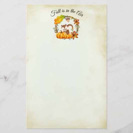 Herfst zit in Air Typografie met Squirrel Briefpapier (Voorkant)