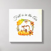 Herfst zit in Air Typografie met Squirrel Canvas Afdruk (Voorkant)