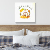 Herfst zit in Air Typografie met Squirrel Canvas Afdruk (Insitu (Slaapkamer))