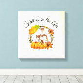 Herfst zit in Air Typografie met Squirrel Canvas Afdruk (Insitu (Houten vloer))