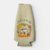 Herfst zit in Air Typografie met Squirrel Flesjeskoeler (Voorkant)