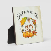 Herfst zit in Air Typografie met Squirrel Fotoplaat (Voorkant)