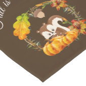 Herfst zit in Air Typografie met Squirrel Korte Tafelloper (Hoek)