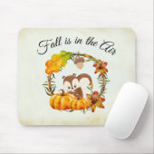 Herfst zit in Air Typografie met Squirrel Muismat (Met muis)