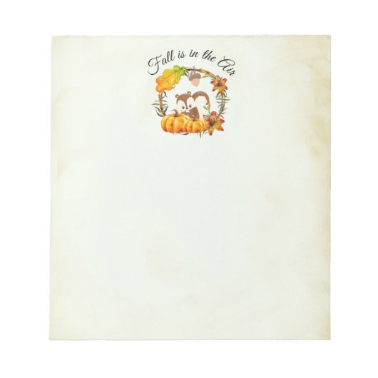 Herfst zit in Air Typografie met Squirrel Notitieblok (Voorkant)