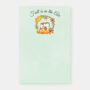 Herfst zit in Air Typografie met Squirrel Post-it® Notes