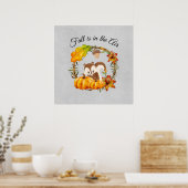 Herfst zit in Air Typografie met Squirrel Poster (Keuken)