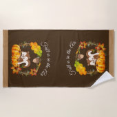 Herfst zit in Air Typografie met Squirrel Strandlaken (Voorkant)