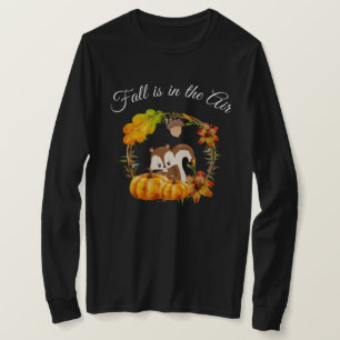 Herfst zit in Air Typografie met Squirrel T-shirt