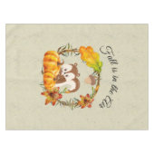 Herfst zit in Air Typografie met Squirrel Tafelkleed (Voorkant (Horizontaal))