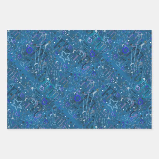 Herfst Zodiac teken trio Maagd, Weegschaal, Schorp Inpakpapier Vel (Voorkant 3)