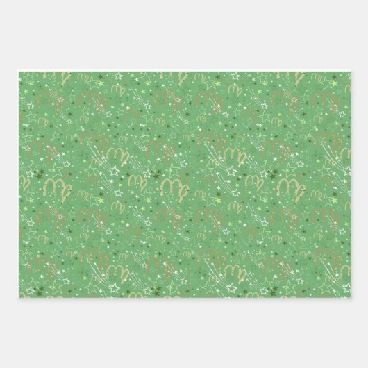 Herfst Zodiac teken trio Maagd, Weegschaal, Schorp Inpakpapier Vel (Voorkant)