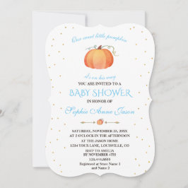 Herfst Zoete Baby Kleine Pompoen Baby Shower Kaart