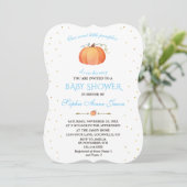 Herfst Zoete Baby Kleine Pompoen Baby Shower Kaart (Staand voorkant)