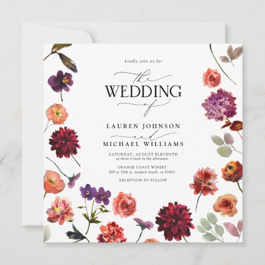 Herfst Zomer Tuin Verbrande Sinaasappel Bloemen Br Kaart (Voorkant)