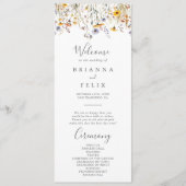 Herfst Zon Elegant Trouwprogramma met Wilde Bloeme Programmakaart (Voorkant)