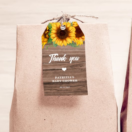 Herfst Zonnebloem | Baby Borrel Cadeaulabel