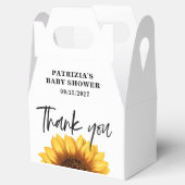 Herfst Zonnebloem Baby shower Bedankdoosjes (Geopend)