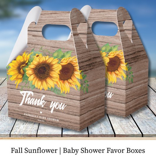 Herfst Zonnebloem | Baby Shower Bedankdoosjes
