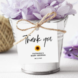 Herfst Zonnebloem Baby shower Bedankjes Labels