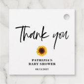 Herfst Zonnebloem Baby shower Bedankjes Labels (Achterkant)