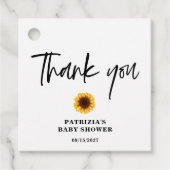 Herfst Zonnebloem Baby shower Bedankjes Labels (Voorkant)