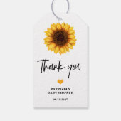 Herfst Zonnebloem Baby shower Cadeaulabel (Achterkant)