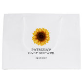 Herfst Zonnebloem Baby shower Groot Cadeauzakje (Voorkant)