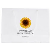Herfst Zonnebloem Baby shower Groot Cadeauzakje (Achterkant)