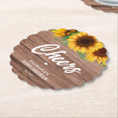 Herfst Zonnebloem | BABY SHOWER Kartonnen Onderzetters (Gekanteld)