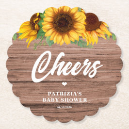 Herfst Zonnebloem | BABY SHOWER Kartonnen Onderzetters