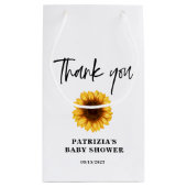 Herfst Zonnebloem Baby shower Klein Cadeauzakje (Achterkant)