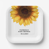 Herfst Zonnebloem Baby shower Papieren Bordje (Voorkant)