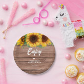 Herfst Zonnebloem | BABY SHOWER Papieren Bordje (Feest)