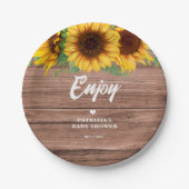 Herfst Zonnebloem | BABY SHOWER Papieren Bordje (Voorkant)