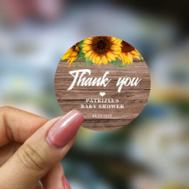 Herfst Zonnebloem | BABY SHOWER Ronde Sticker