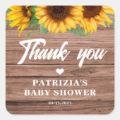 Herfst Zonnebloem | BABY SHOWER Vierkante Sticker (Voorkant)