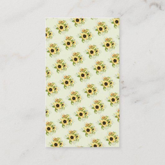 Herfst Zonnebloem Bloemen Baby shower Luier Raffle Informatiekaartje (Achterkant)