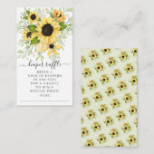 Herfst Zonnebloem Bloemen Baby shower Luier Raffle Informatiekaartje (Voorkant / Achterkant)