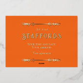 Herfst Zonnebloem Bloemen Folie Uitnodiging (Achterkant)