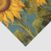 Herfst Zonnebloem Bloemen Vlinder Blauwgroen Decou Tissuepapier (Detail)