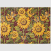 Herfst Zonnebloem Bloemen Vlinder Ephemera Decoupa Tissuepapier (Voorkant)